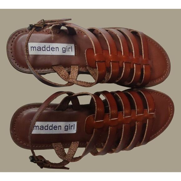Madden Girl Women's Strapper Style Brown Gladiator Slingback Sandals Size 7M - Picture 5 of 10